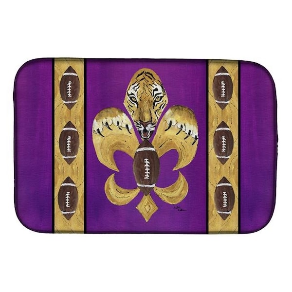 Carolines Treasures Carolines Treasures 8205DDM Tiger Football Fleur De Lis Dish Drying Mat 8205DDM - main